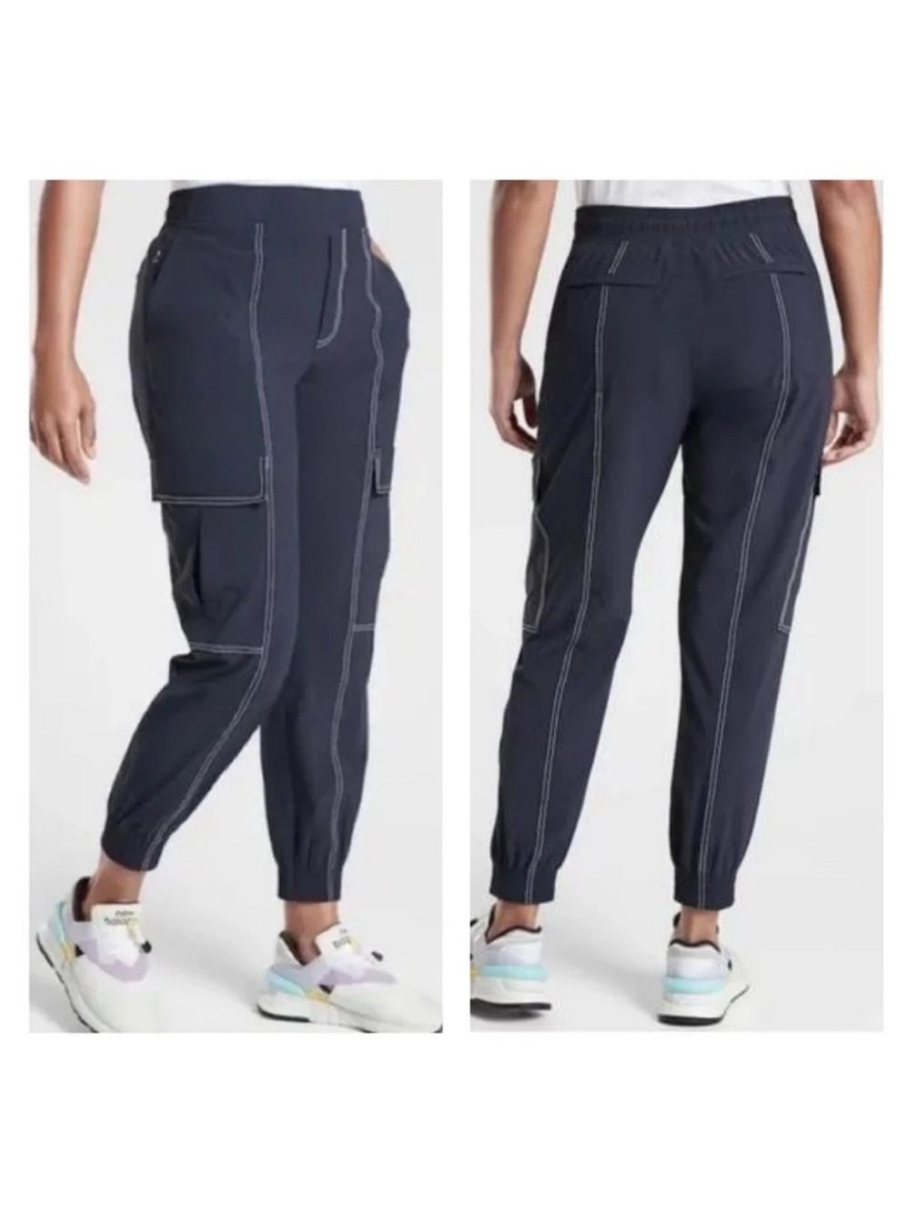 Athleta chelsea utility cargo jogger pants navy size 2